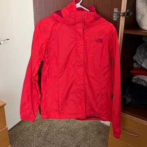 Like New, North Face jacket, size Medium, coral and pink